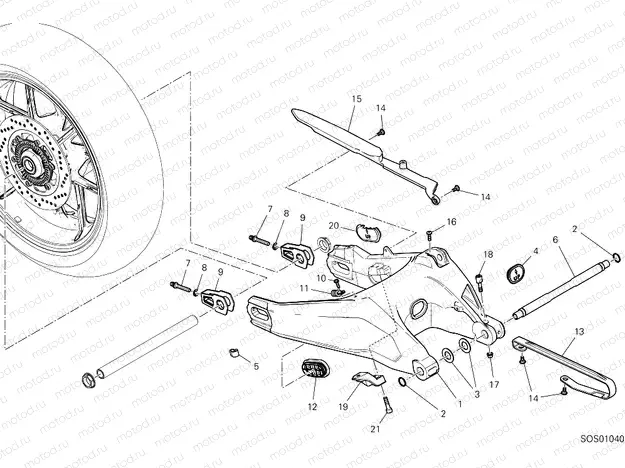 REAR BRAKE SYSTEM [MOD:SCR800CR]