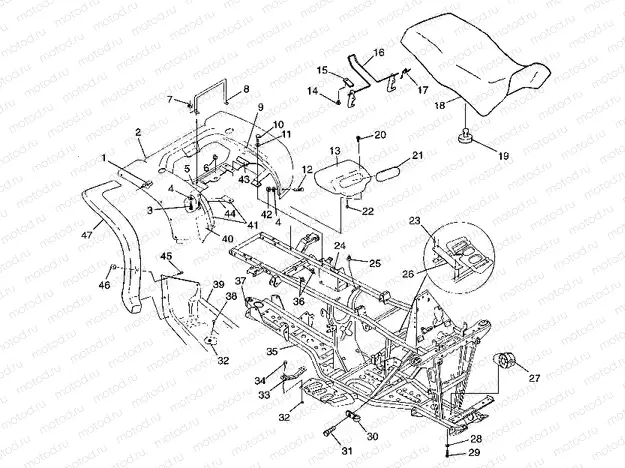 REAR CAB and SEAT  XPLORER 500 W97CD50A (4941354135A005) | REAR CAB and SEAT  XPLORER 500 W97CD50A (4941354135A005)