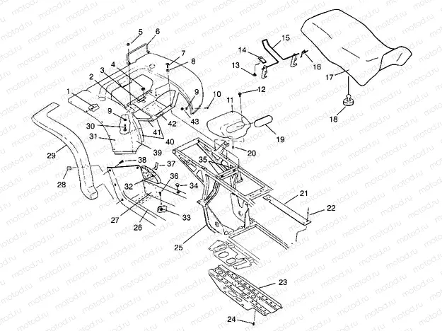 REAR CAB and SEAT XPRESS 300 W969530 and XPRESS 400 W969540 (4935923592A007) | REAR CAB and SEAT XPRESS 300 W969530 and XPRESS 400 W969540 (4935923592A007)