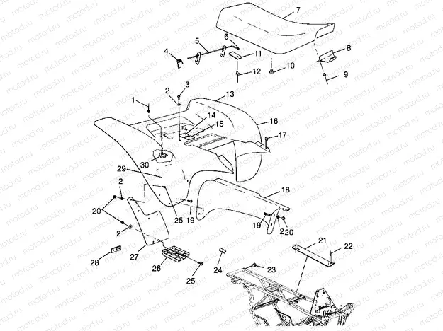 REAR CAB Scrambler 400 W98BC38C (4947254725A006) | REAR CAB Scrambler 400 W98BC38C (4947254725A006)