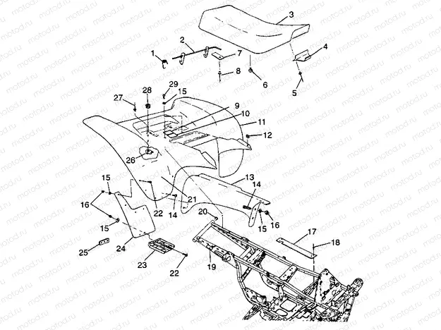 REAR CAB Sport 400L W97BA38C and Trail Blazer W97BA25C (4940124012A006) | REAR CAB Sport 400L W97BA38C and Trail Blazer W97BA25C (4940124012A006)