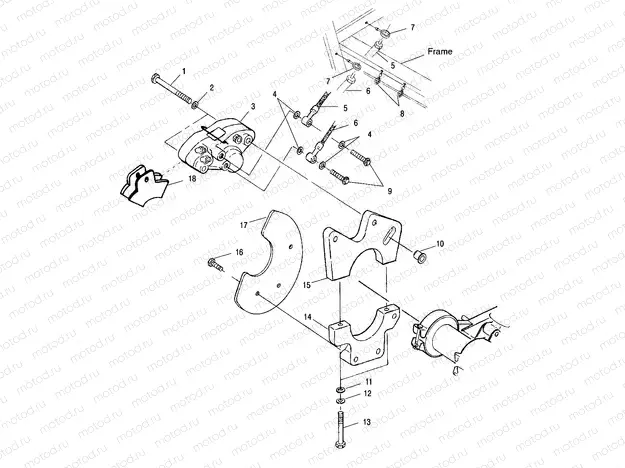 REAR CALIPER MOUNTING - A01BA50AA (4963716371B014) | REAR CALIPER MOUNTING - A01BA50AA (4963716371B014)