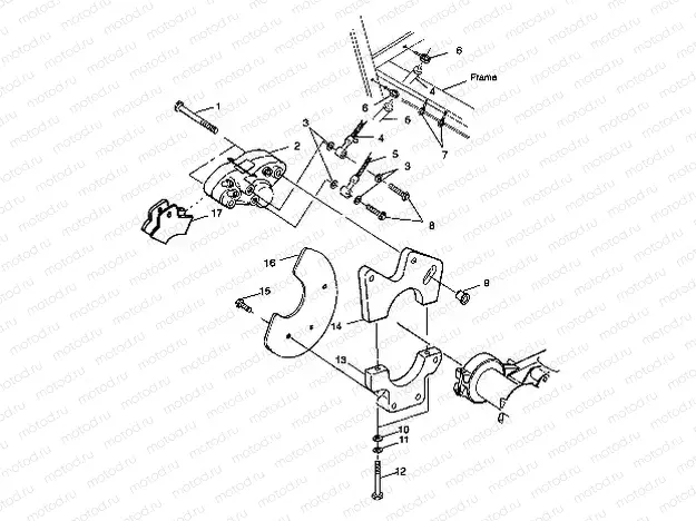 REAR CALIPER MOUNTING Scrambler 400 W98BC38C (4947254725C002) | REAR CALIPER MOUNTING Scrambler 400 W98BC38C (4947254725C002)