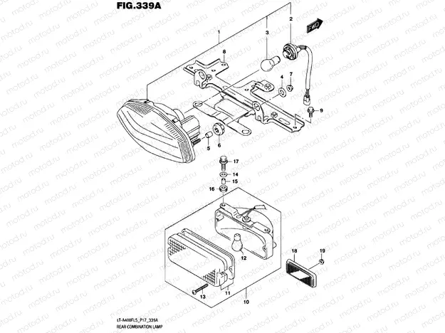 REAR COMBINATION LAMP (LT-A400FL5 P17)