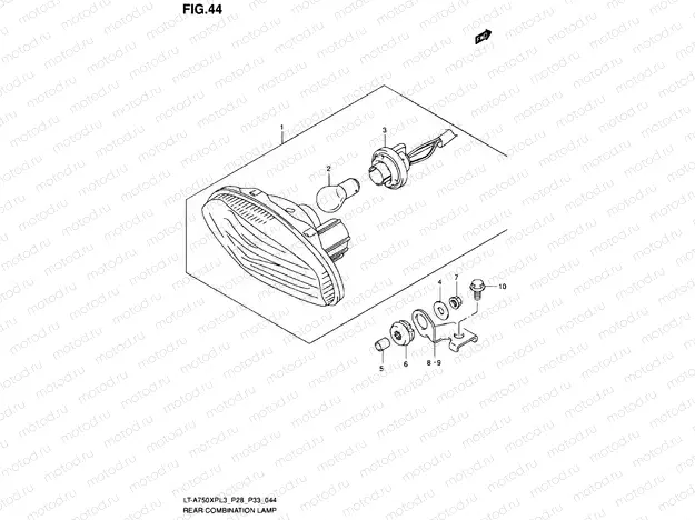 REAR COMBINATION LAMP (LT-A750XPL3 P33)
