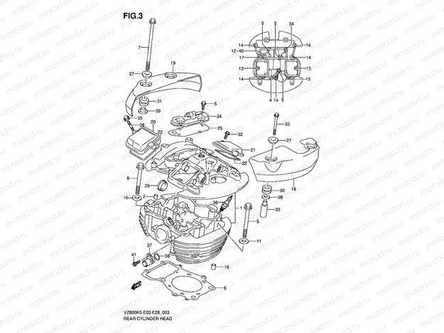 REAR CYLINDER HEAD (MODEL K5/K6/K7/K8)