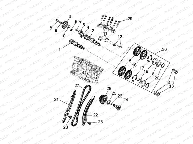 Rear cylinder timing system