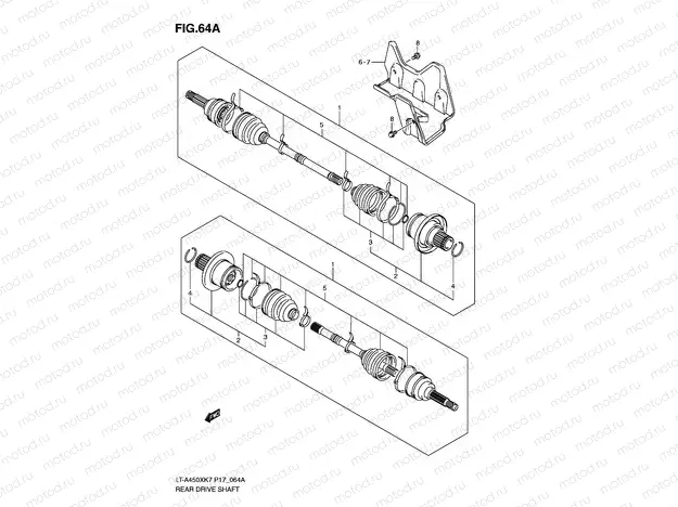 REAR DRIVE SHAFT (LT-A450XK8/XZK8/XK9/XZK9/XL0)