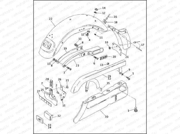 REAR FENDER, BELT & CHAIN GUARDS