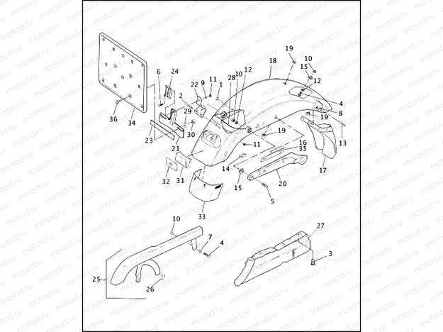 REAR FENDER & BELT GUARDS