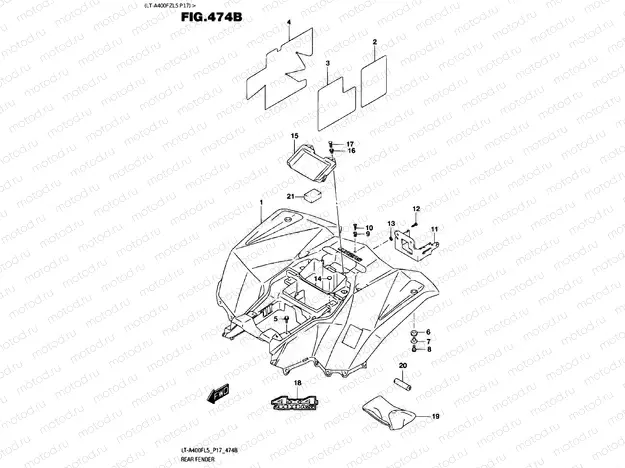 REAR FENDER (LT-A400FZL5 P17)