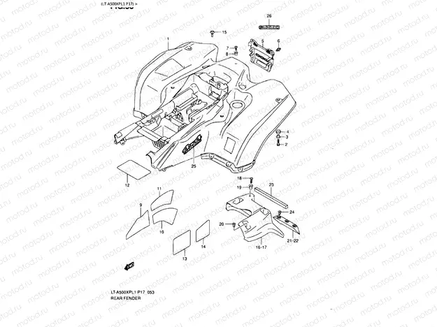 REAR FENDER (LT-A500XPL1 P17)