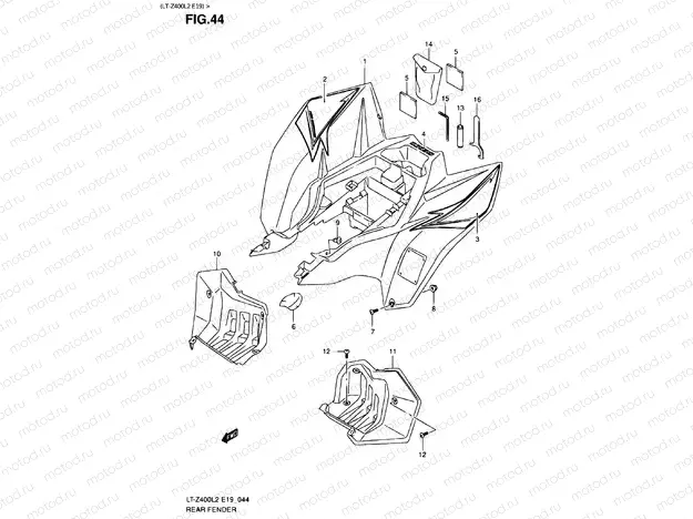 REAR FENDER (LT-Z400L2 E19)