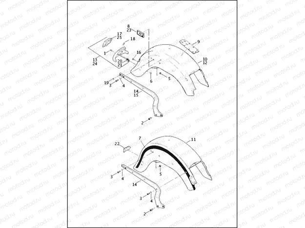 REAR FENDER & SUPPORTS - FLSTC, FLSTF & FLSTS