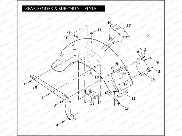 REAR FENDER & SUPPORTS - FLSTF