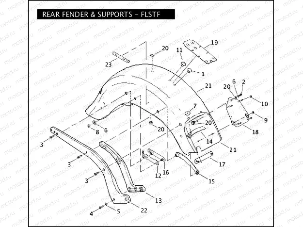 REAR FENDER & SUPPORTS - FLSTF