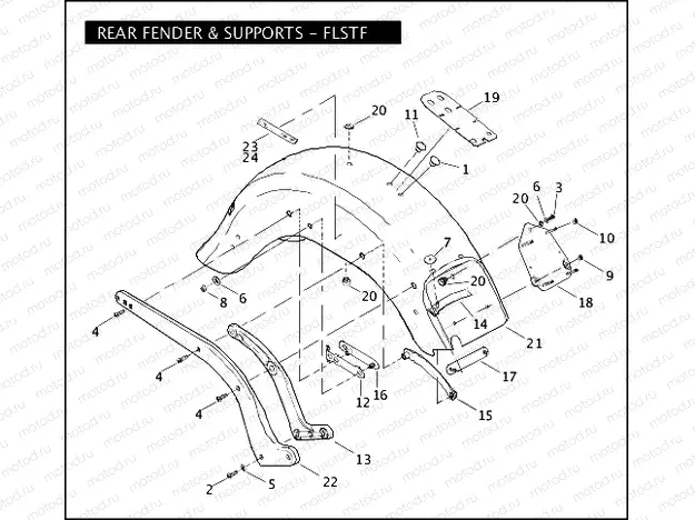 REAR FENDER & SUPPORTS - FLSTF