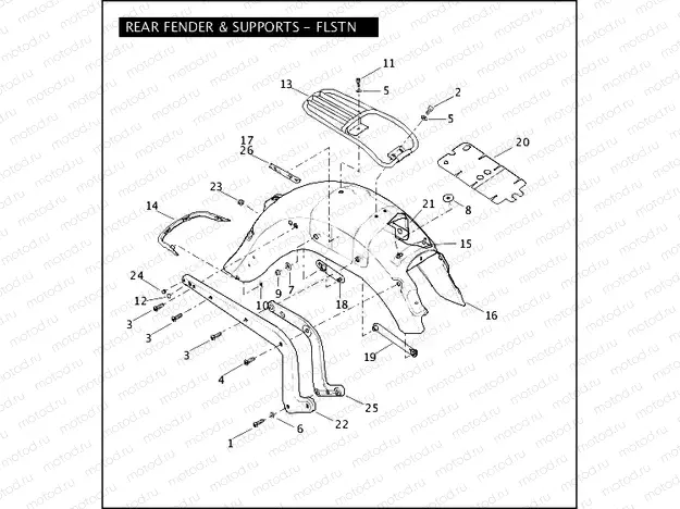REAR FENDER & SUPPORTS - FLSTN