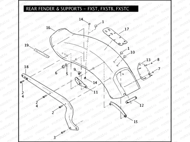 REAR FENDER & SUPPORTS - FXST, FXSTB, FXSTC