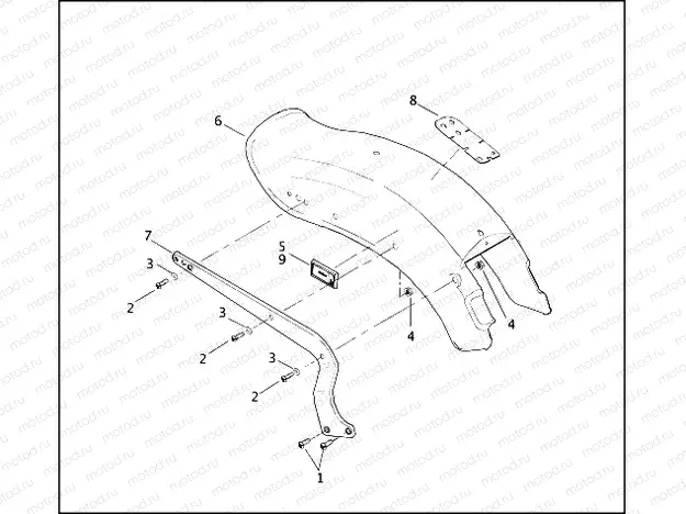 REAR FENDER & SUPPORTS - FXST, FXSTS & FXSTB