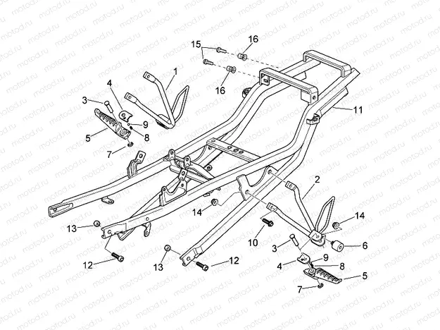 Rear footrests