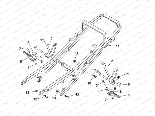 Rear footrests