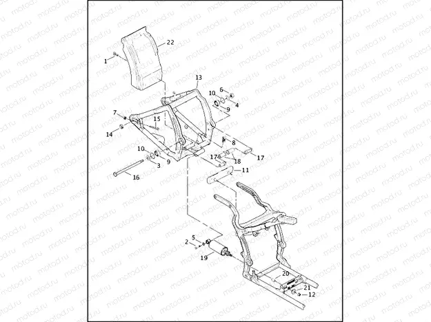REAR FORK AND SHOCK ABSORBERS
