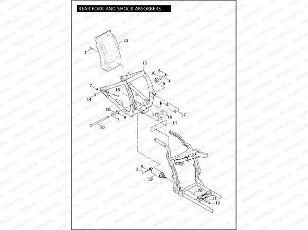 REAR FORK AND SHOCK ABSORBERS