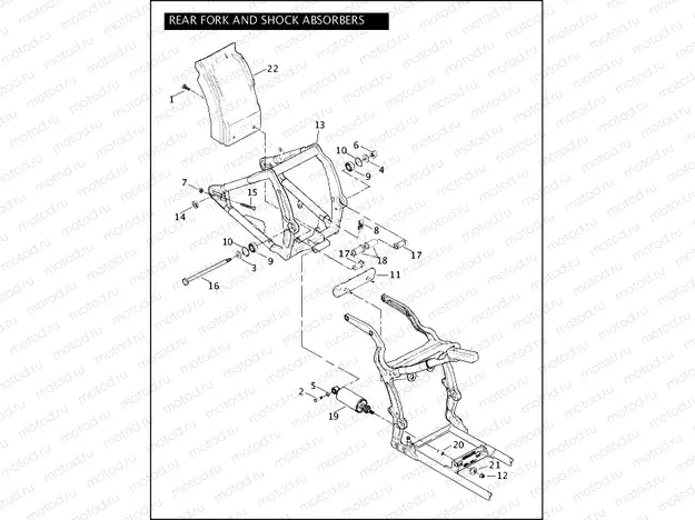 REAR FORK AND SHOCK ABSORBERS