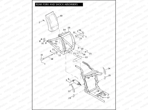 REAR FORK & SHOCK ABSORBERS