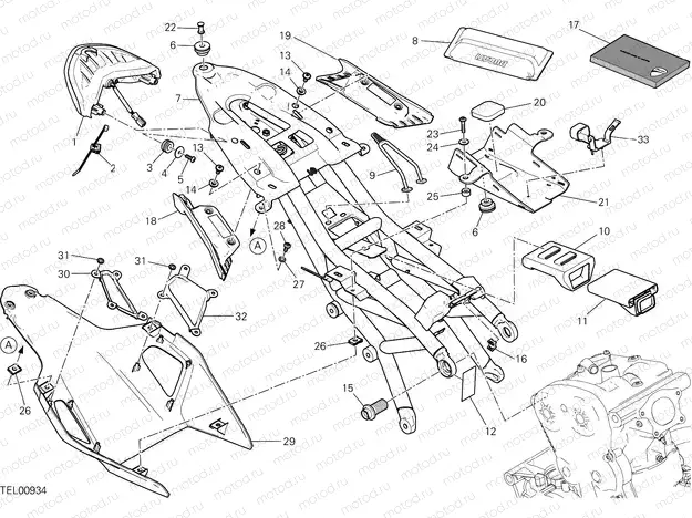 REAR FRAME COMP. [MOD:M 1200R]