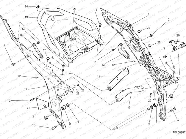 REAR FRAME COMP. [MOD:MS1200SA]