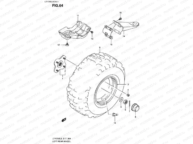 REAR LEFT WHEEL (LT-F250L3 E24)