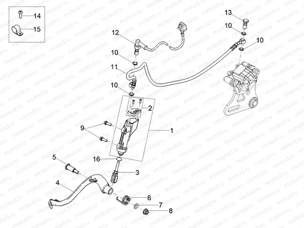 Rear master cylinder