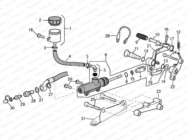 Rear master cylinder