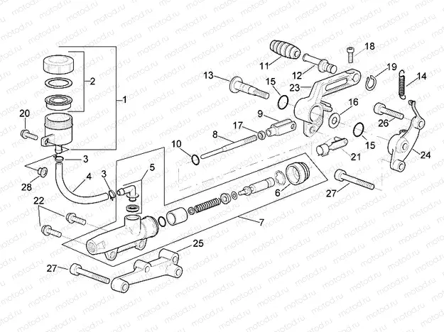 Rear master cylinder