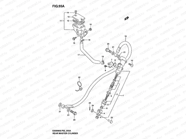 REAR MASTER CYLINDER (MODEL K4/K5/K6)