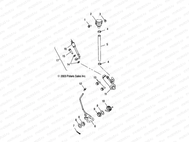 REAR MASTER CYLINDER/FOOT PEDAL - A04CH50AO/AQ/AR/AS/AT/AV/AW/AX (4987288728B08) | REAR MASTER CYLINDER/FOOT PEDAL - A04CH50AO/AQ/AR/AS/AT/AV/AW/AX (4987288728B08)