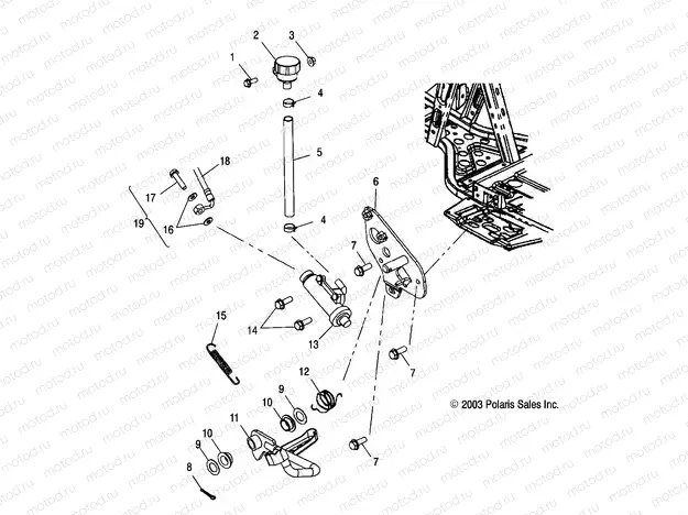 REAR MASTER CYLINDER/FOOT PEDAL - A04CH59AK/AL/AN/AQ/AW (4987318731C08) | REAR MASTER CYLINDER/FOOT PEDAL - A04CH59AK/AL/AN/AQ/AW (4987318731C08)