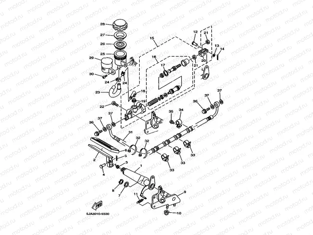 Rear mastic cylinder