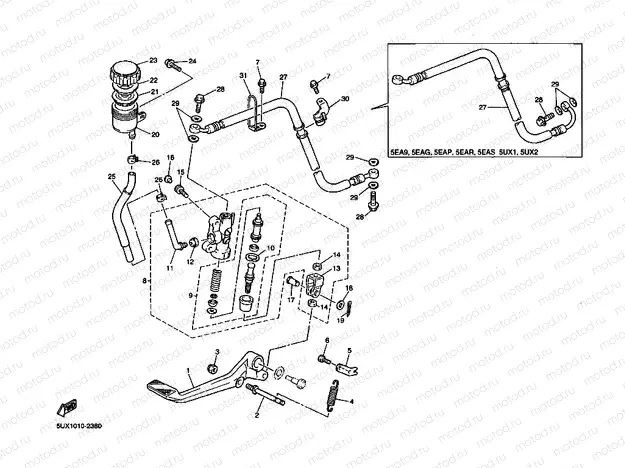 Rear mastic cylinder
