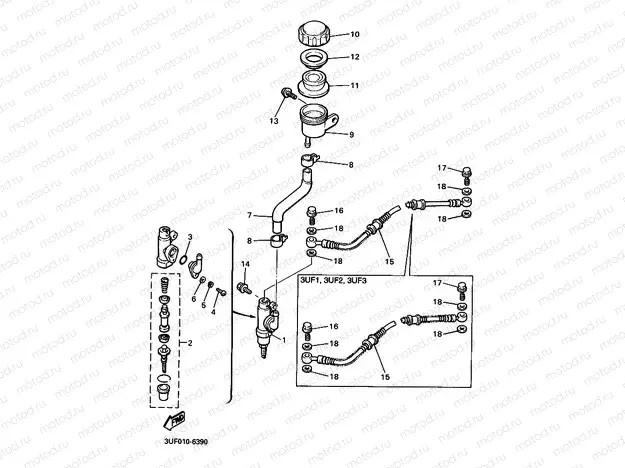 Rear mastic cylinder