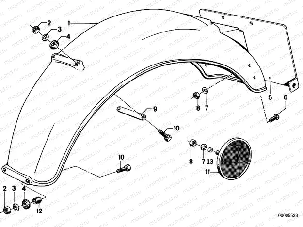 Rear mudguard
