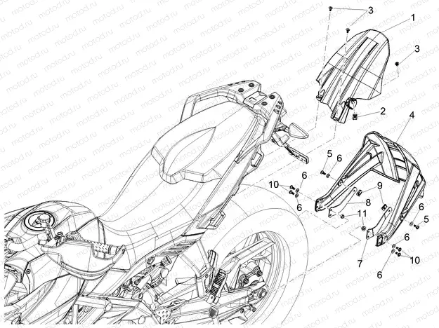 Rear mudguard