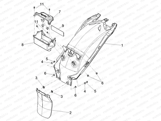 Rear mudguard