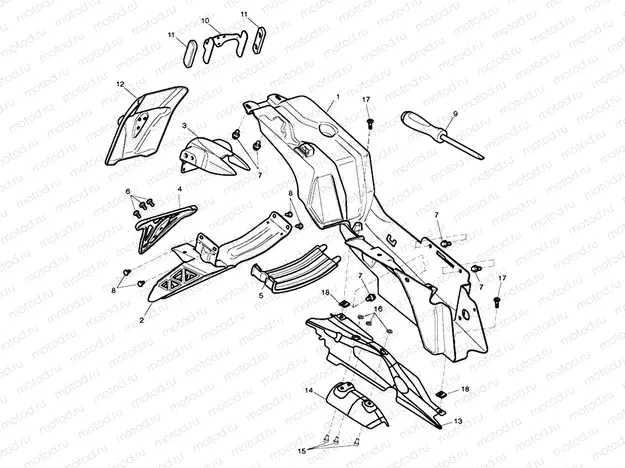 Rear Mudguard & Battery Box