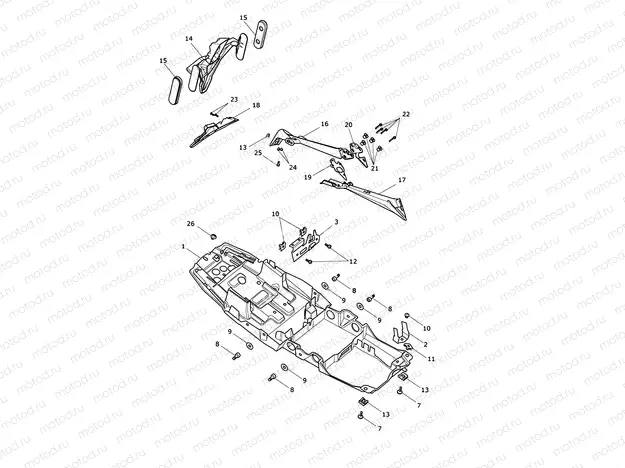 Rear Mudguard & Number Plate Bracket