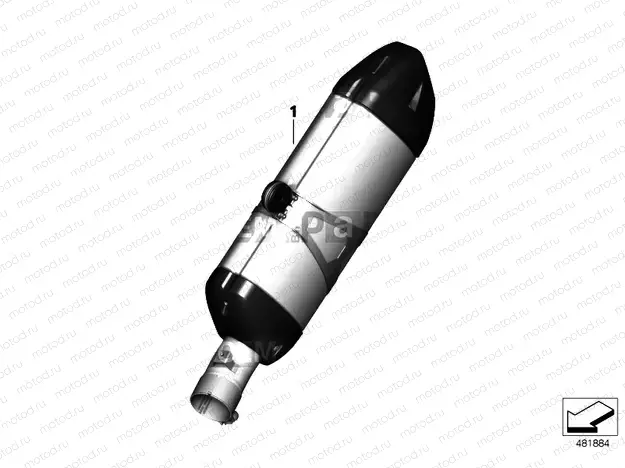 REAR MUFFLER, CHROME-PLATED