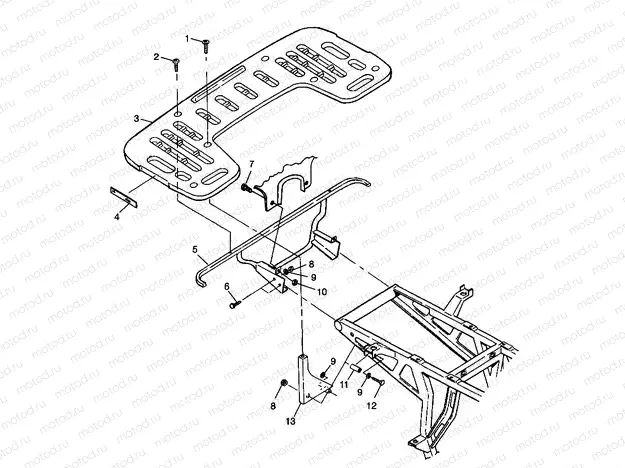 REAR RACK MOUNTING XPLORER 300 W98CC28C (4945264526A008) | REAR RACK MOUNTING XPLORER 300 W98CC28C (4945264526A008)