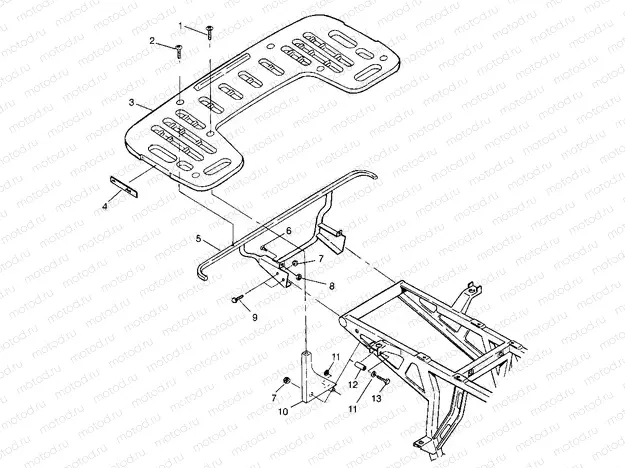 REAR RACK MOUNTING XPRESS 300 W969530 and XPRESS 400 W969540 (4935923592A008) | REAR RACK MOUNTING XPRESS 300 W969530 and XPRESS 400 W969540 (4935923592A008)